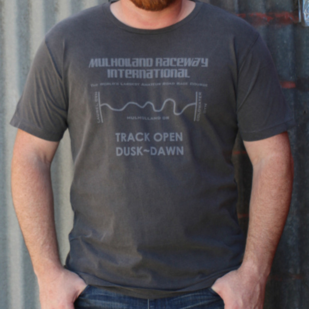Mulholland Raceway Vintage Black Wash Tee
